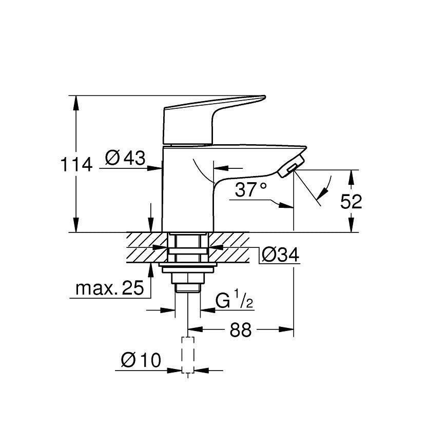 Grohe Bauedge mosdócsaptelep hidegvizes XS (20421001)