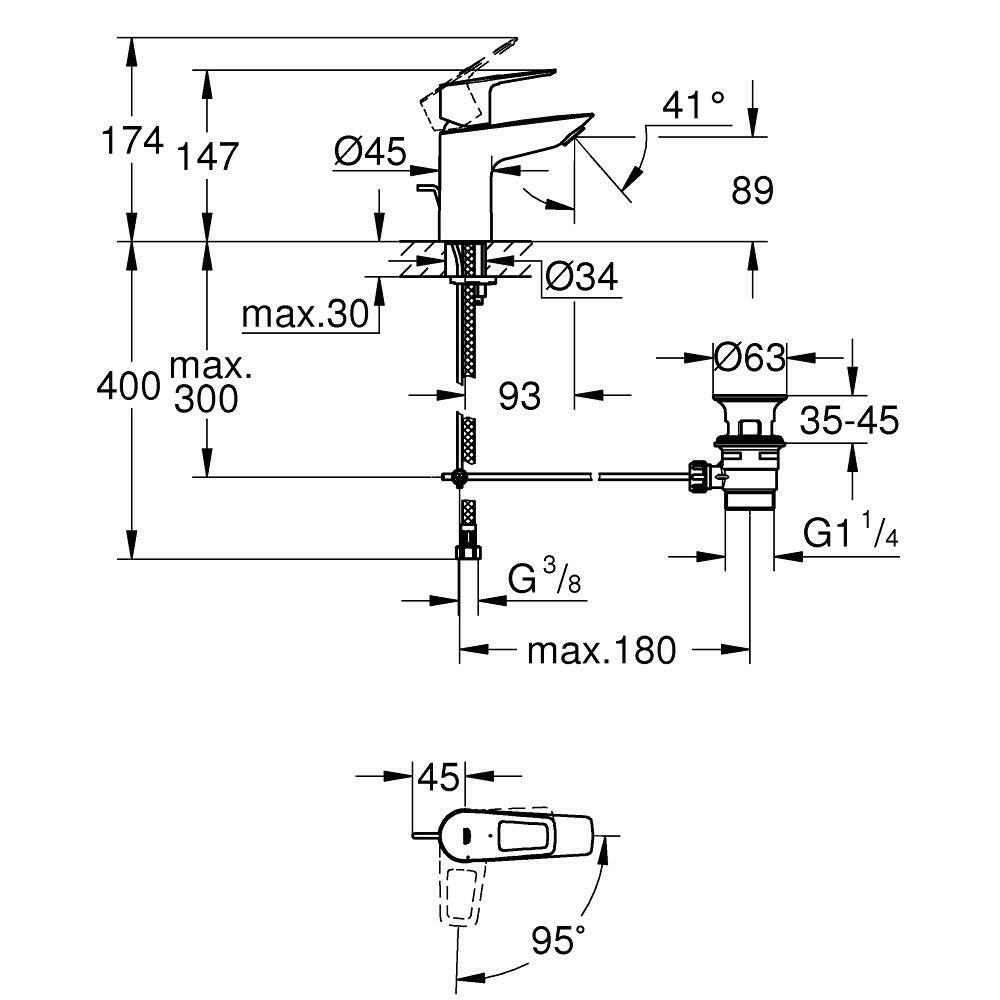 Grohe BauLoop mosdócsaptelep S (22054001)-4