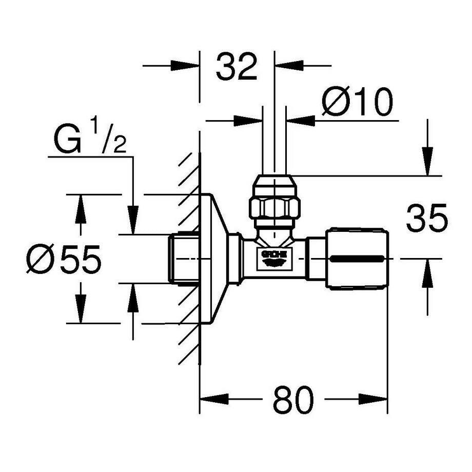 Grohe sarokszelep, 1/2″, szín: phantom black-1