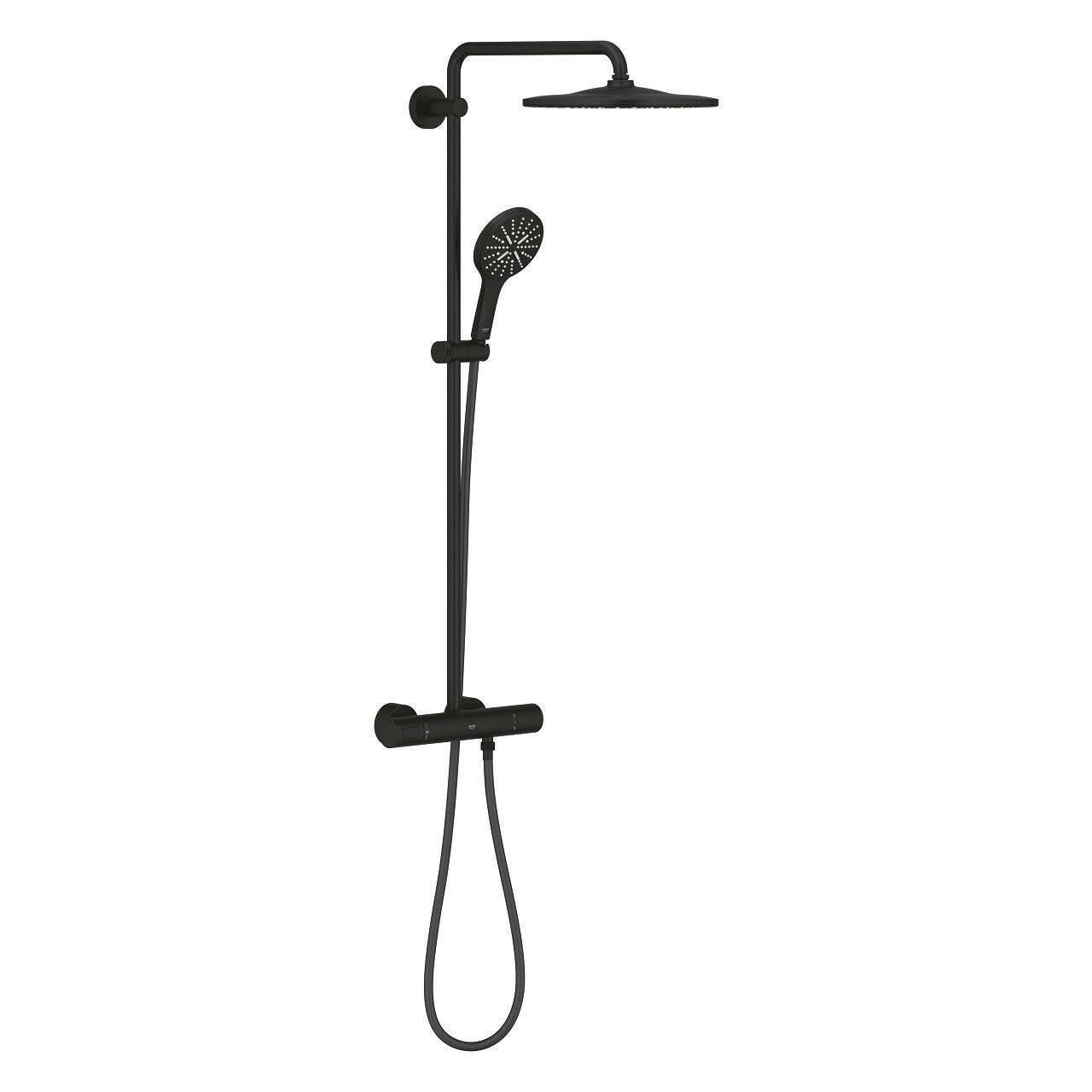 Grohe Rainshower SmartActive 310 termosztátos zuhanyrendszer, szín: phantom black (22119KF0)