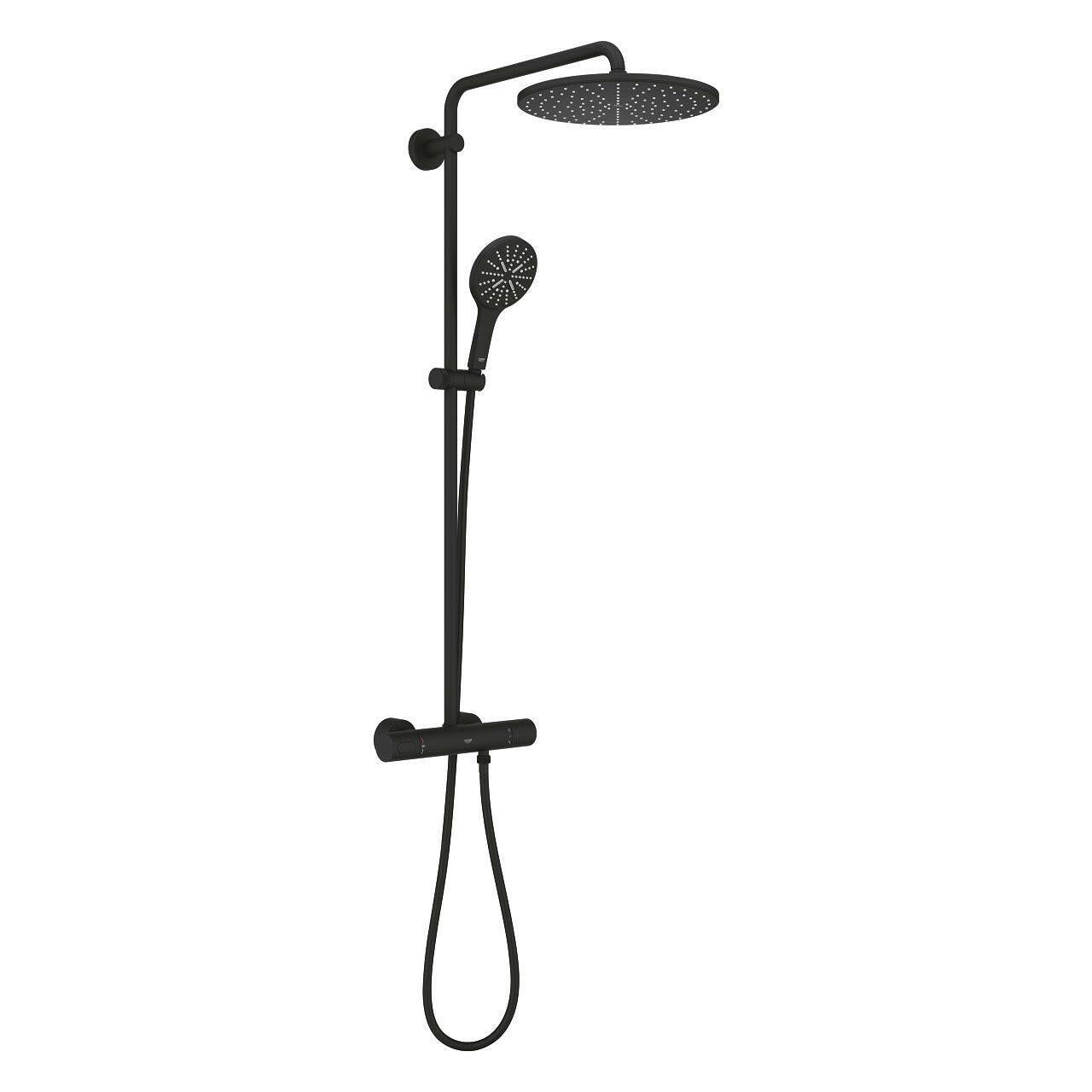 Grohe Rainshower SmartActive 310 termosztátos zuhanyrendszer, szín: phantom black (22119KF0)