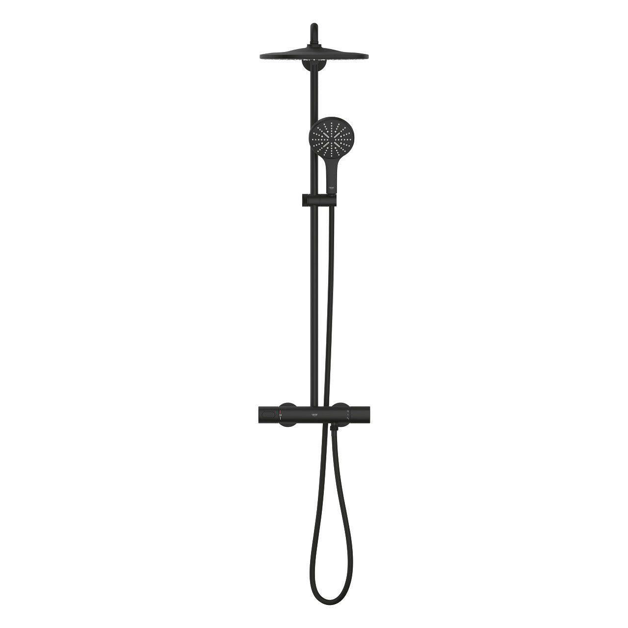 Grohe Rainshower SmartActive 310 termosztátos zuhanyrendszer, szín: phantom black (22119KF0)