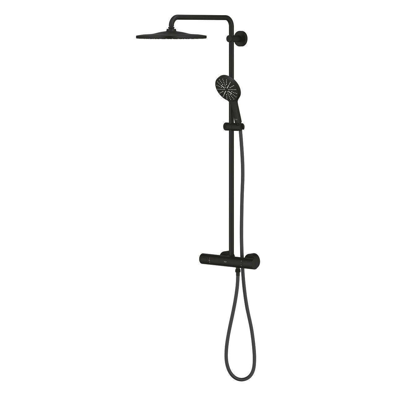 Grohe Rainshower SmartActive 310 termosztátos zuhanyrendszer, szín: phantom black (22119KF0)