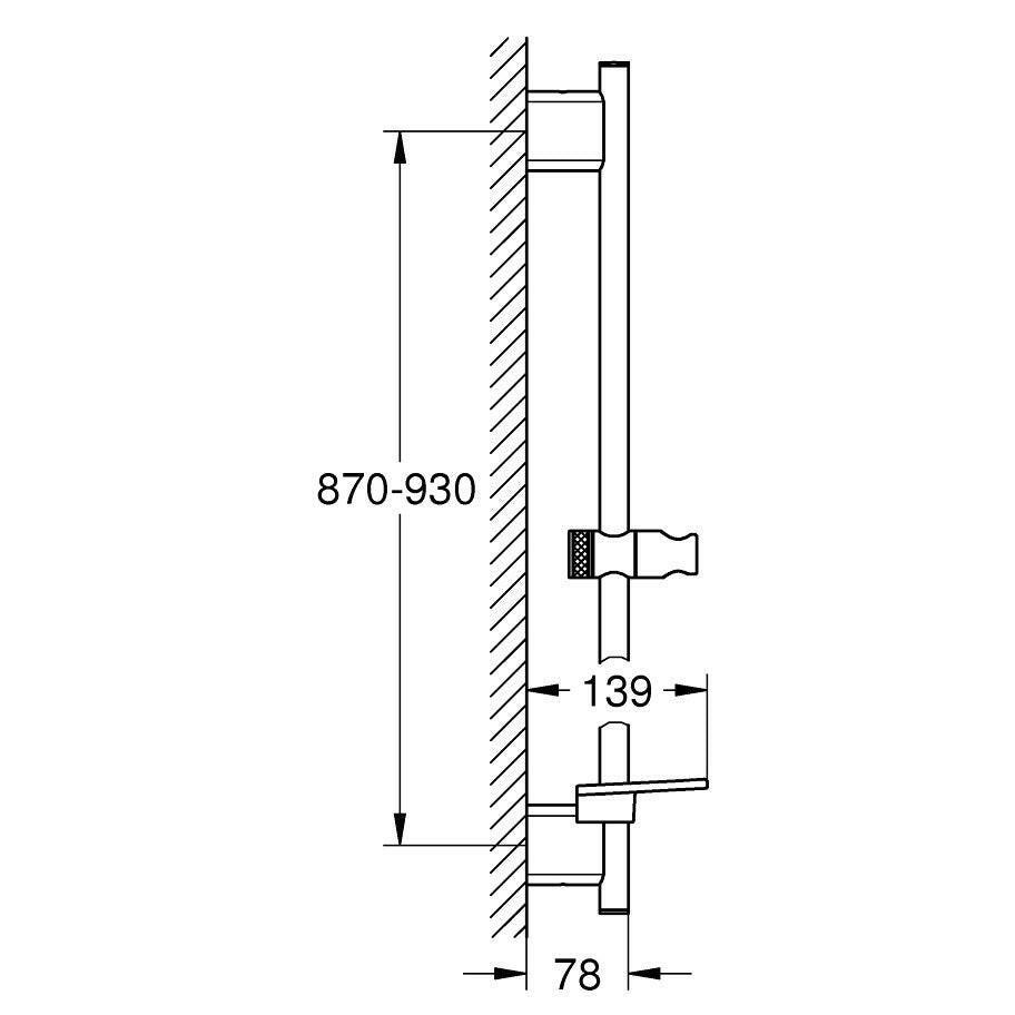 Grohe Rainshower SmartActive zuhany rúd, 900 mm, szín: phantom black (22125KF0)