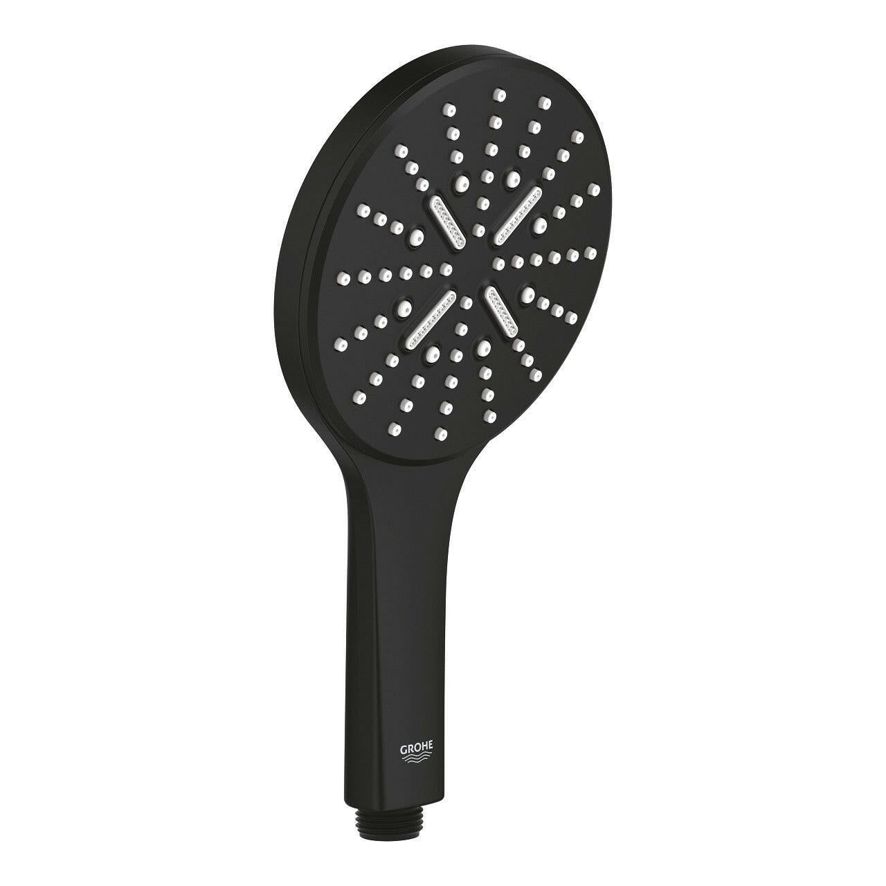 Grohe Rainshower SmartActive 130 kézizuhany, 3 féle vízsugárral, szín: phantom black (22127KF0)