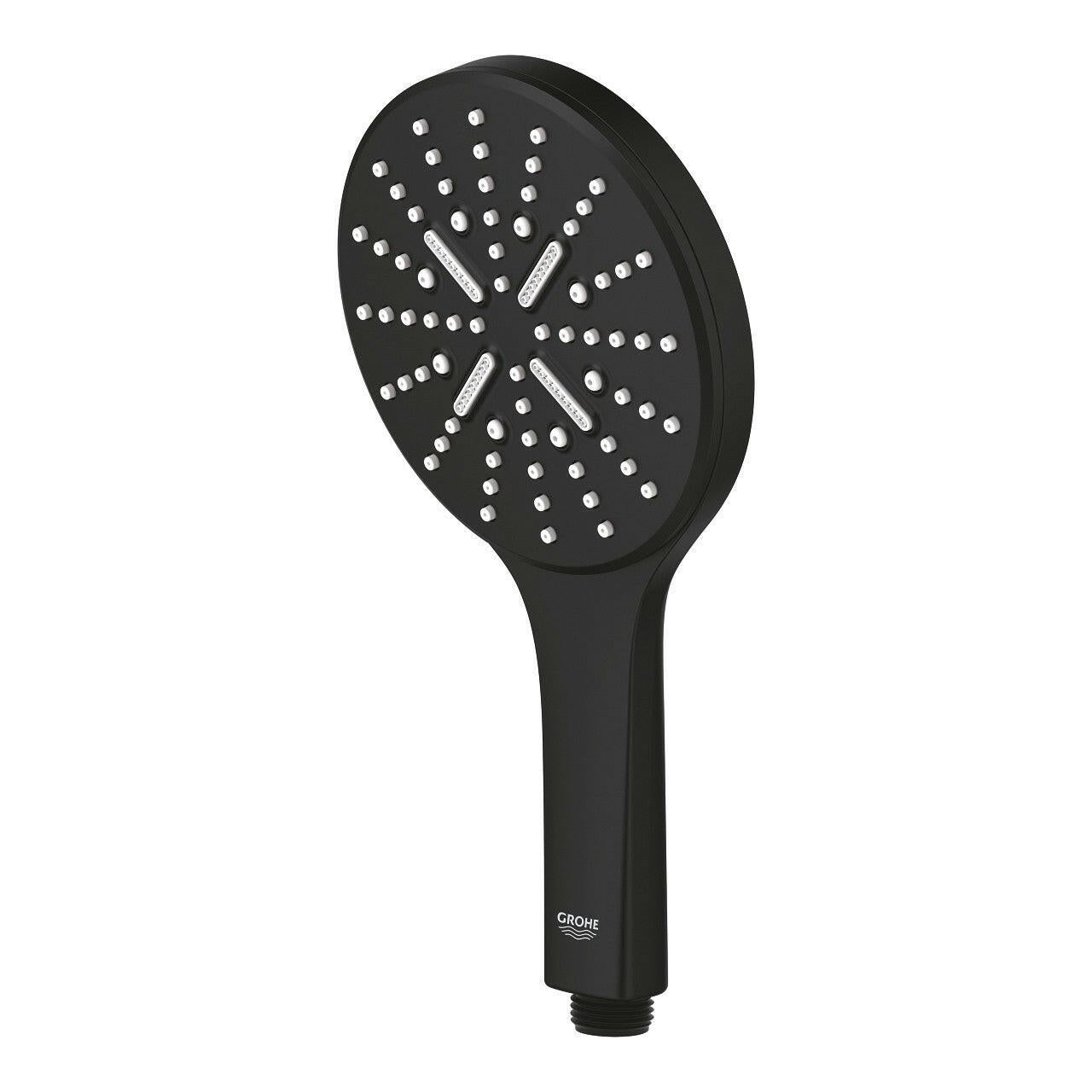 Grohe Rainshower SmartActive 130 kézizuhany, 3 féle vízsugárral, szín: phantom black (22127KF0)