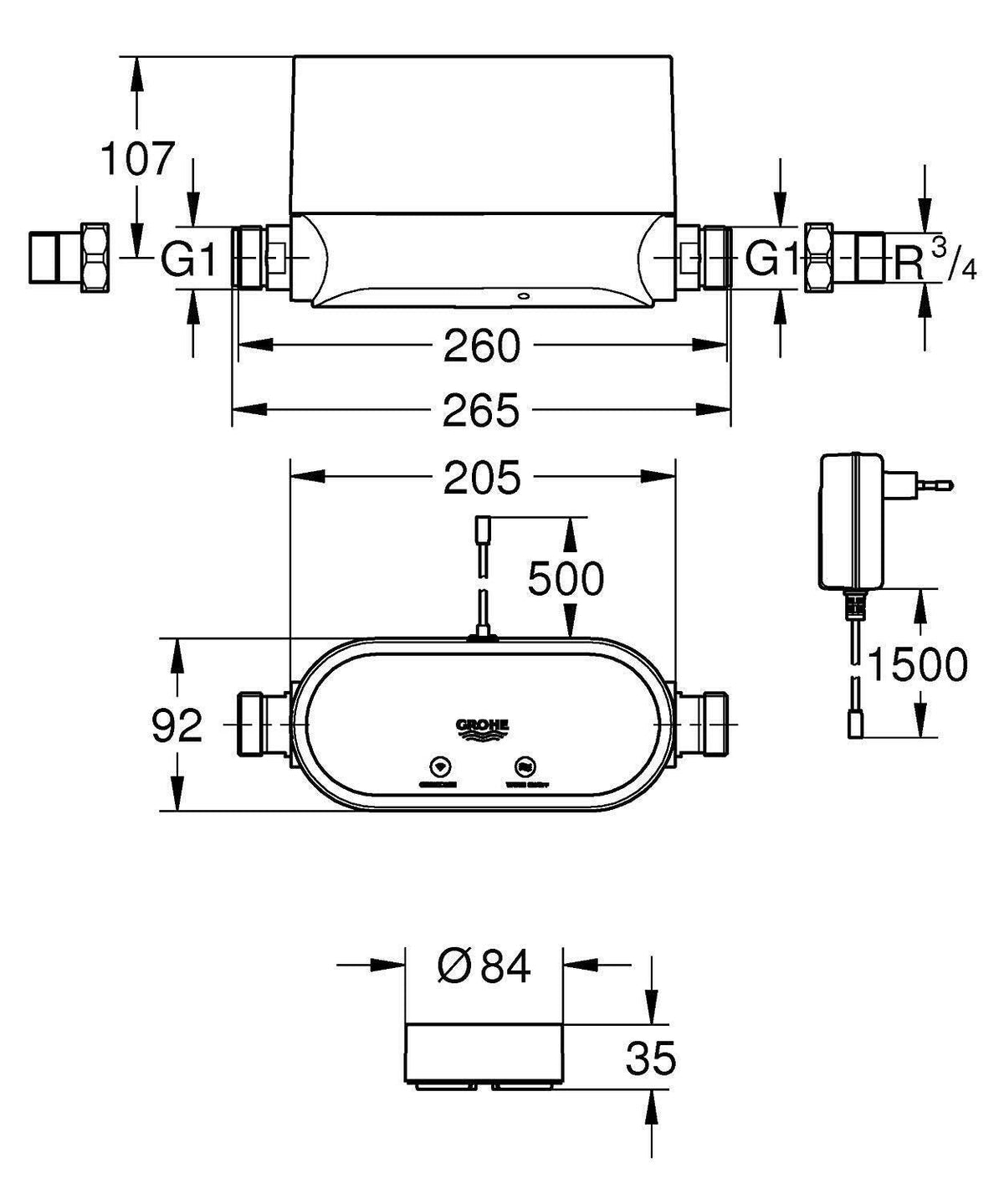 Grohe Sense Guard OKOS vezeték nélküli csőtörést jelző berendezés
