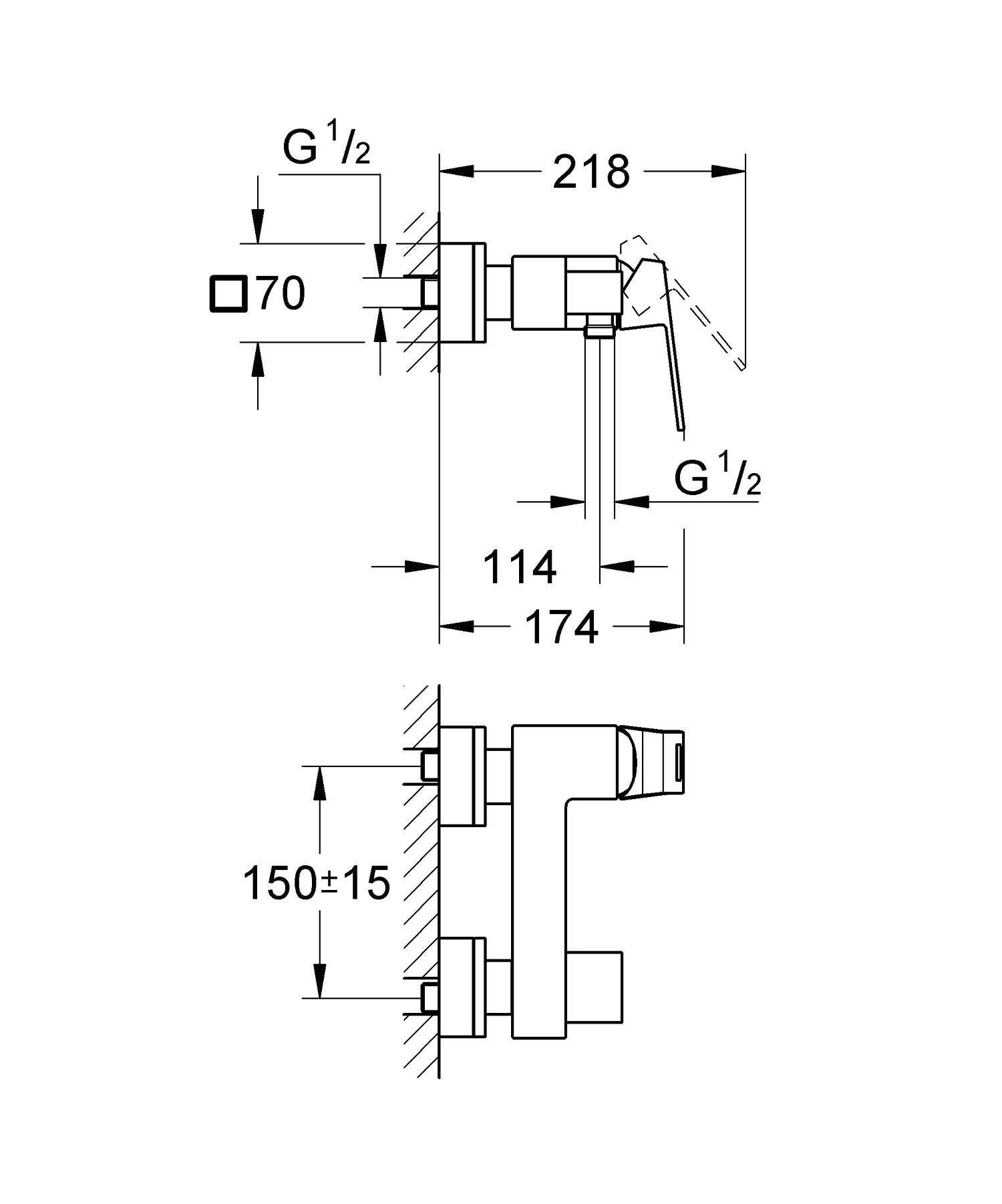 Grohe Eurocube zuhany csaptelep (23145000)
