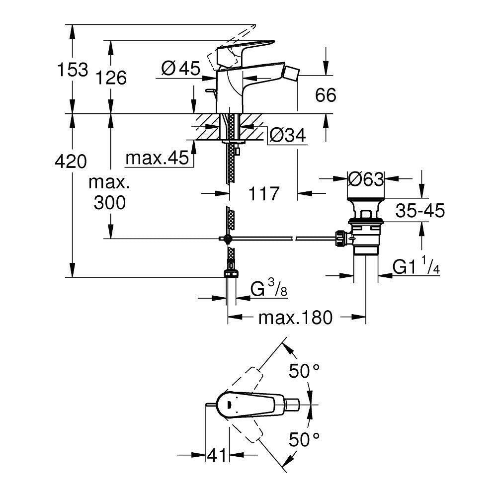 Grohe Bauedge bidé csaptelep (23331001)
