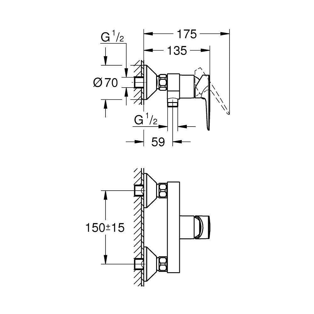 Grohe Bauedge zuhanycsaptelep (23635001)