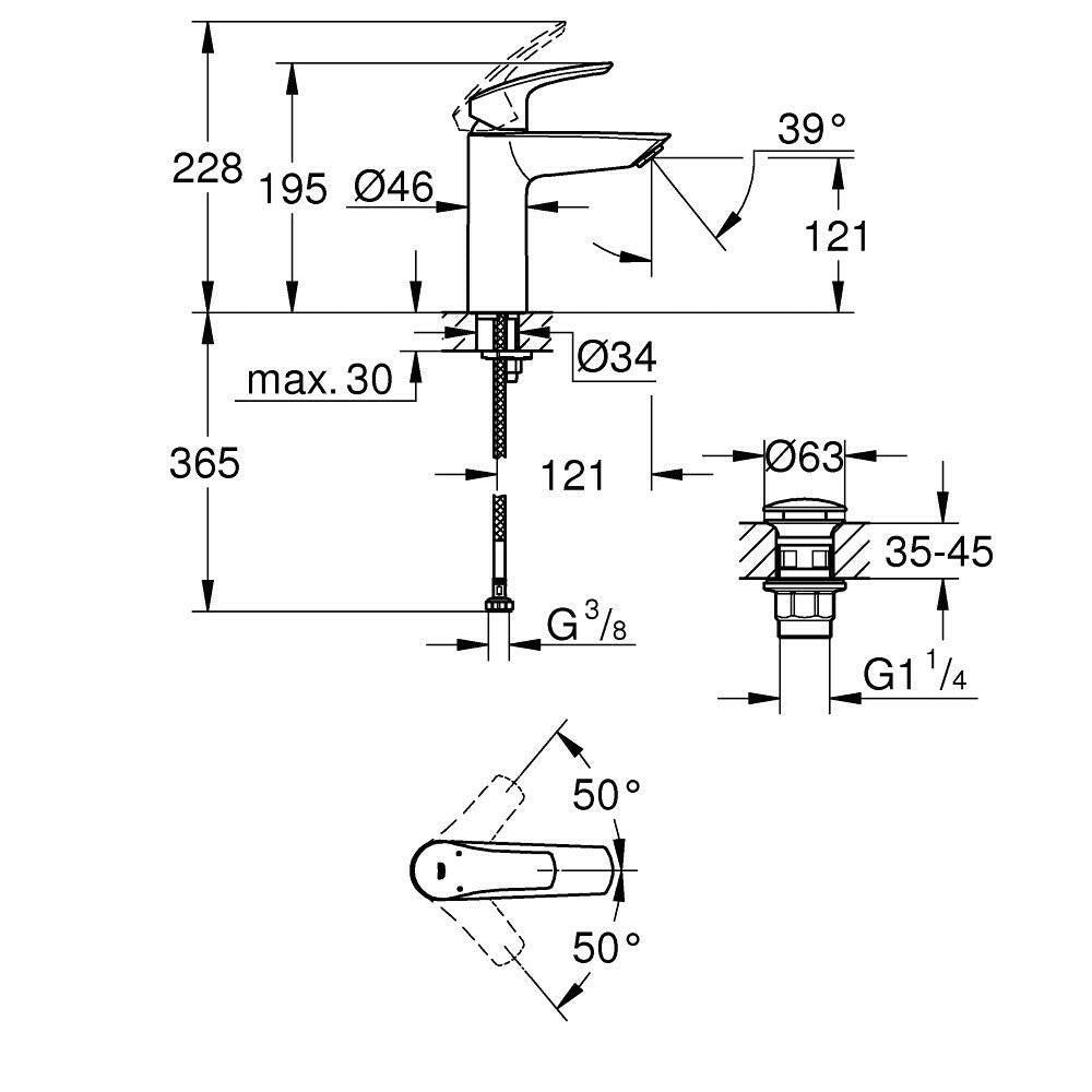 Grohe Eurosmart mosdócsaptelep M
