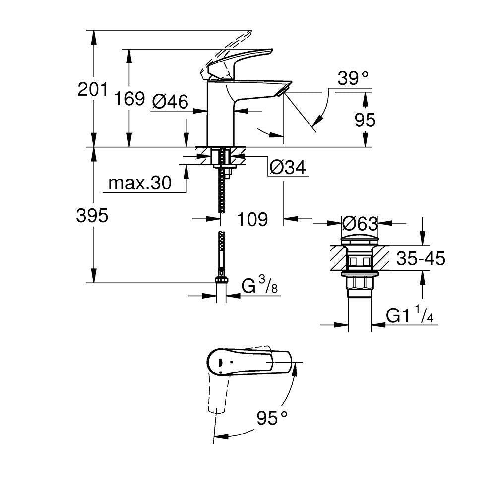 Grohe Eurosmart S - es ES mosdócsaptelep (23924003)
