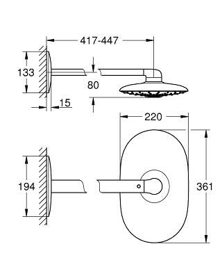 Grohe Rainshower 360 Duo fejzuhany szett 450 mm (26254000)-2