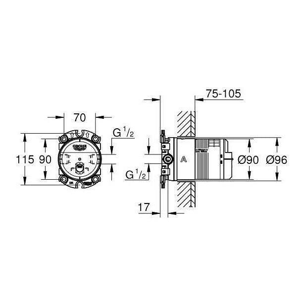 Grohe Rainshower univerzális beépítődoboz (fejzuhanyhoz) (26484000)