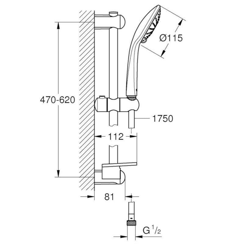 Grohe Euphoria Duo II zuhanyszett 110 mm + 600 mm csúszka (27242001)
