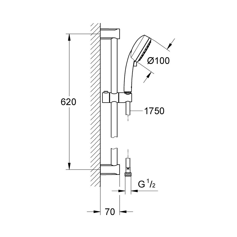 Grohe Tempesta Cosmopolitan 100 zuhanyszett 2 funkció 5,7 l/perc - kifutó-1