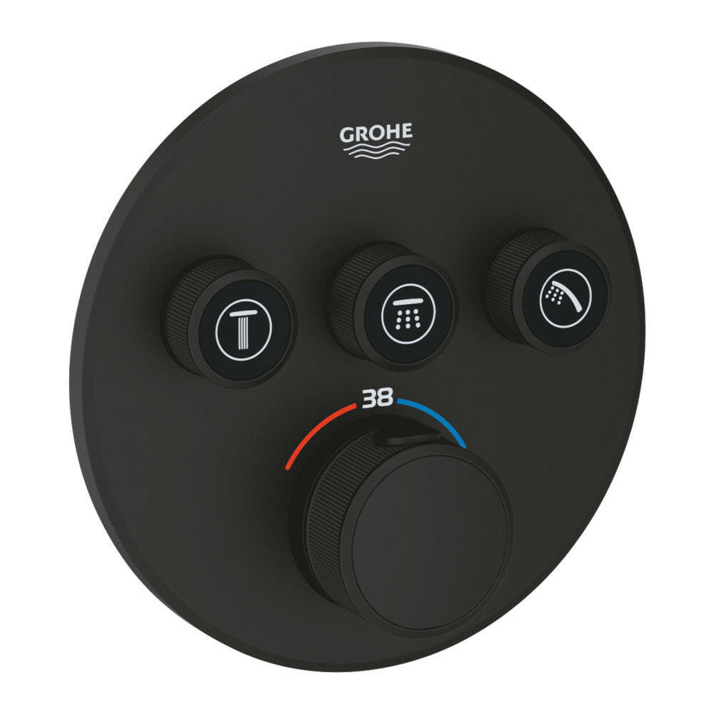 Grohe Grohtherm SmartControl termosztátos keverő, 3-utas váltóval, szín: phantom black-0