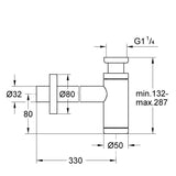 Grohe mosdószifon 5/4″, szín: phantom black-3