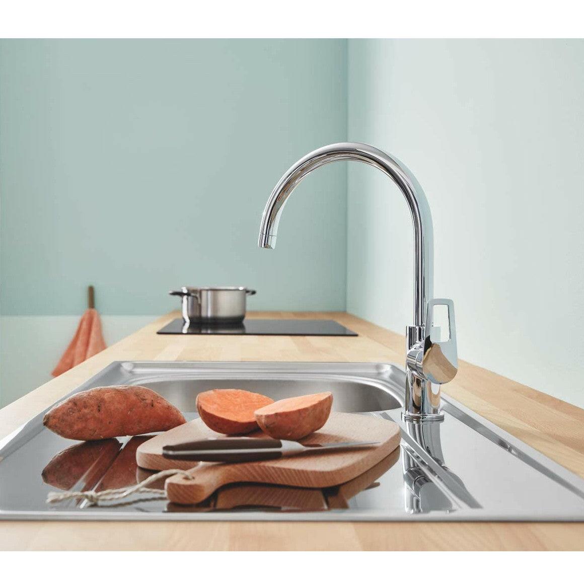 Grohe Bauloop egykaros mosogatócsaptelep elforgatható magas kifolyóval