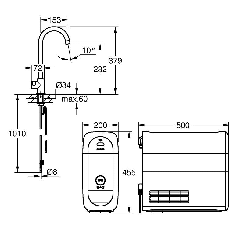 Grohe Blue Home Mono Starter készlet, hard grafit - kifutó-6