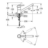 Grohe Concetto E mosogató csaptelep álló alacsony (32659001)-2