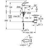 Grohe Eurosmart mosdócsaptelep,húzórudas leeresztő-1