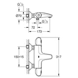 Grohe Grohtherm 1000 termosztátos kád csaptelep - kifutó-1