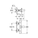 Grohe Grohtherm 1000 Cosmo M termosztatikus kádcsaptelep (34215002) - kifutó-1