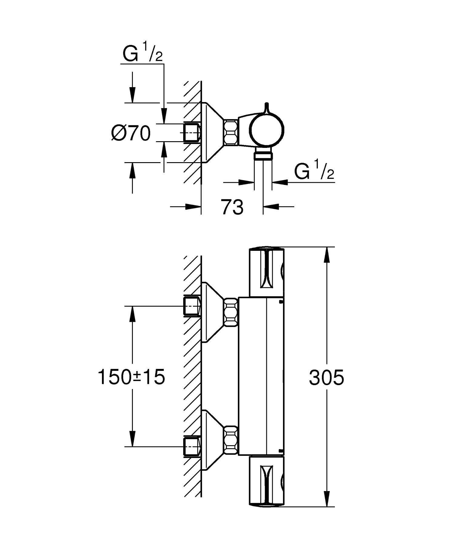 Grohe Grohtherm 800 termosztátos zuhany csaptelep (34558000)