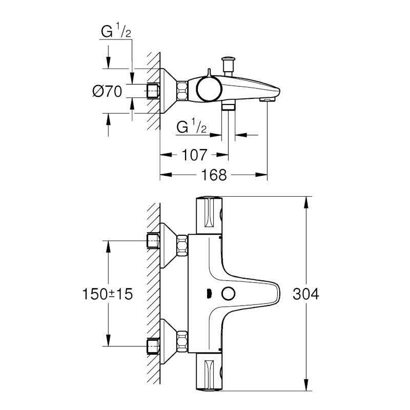 Grohe Grohtherm 800 termosztátos kád csaptelep(34567000)