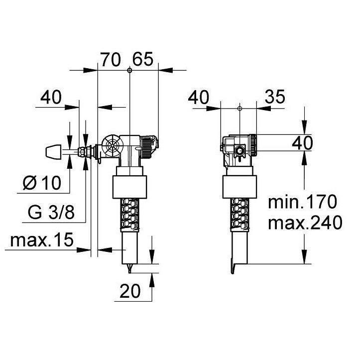 Grohe wc tartály töltőszelep 3/8" (37095000)