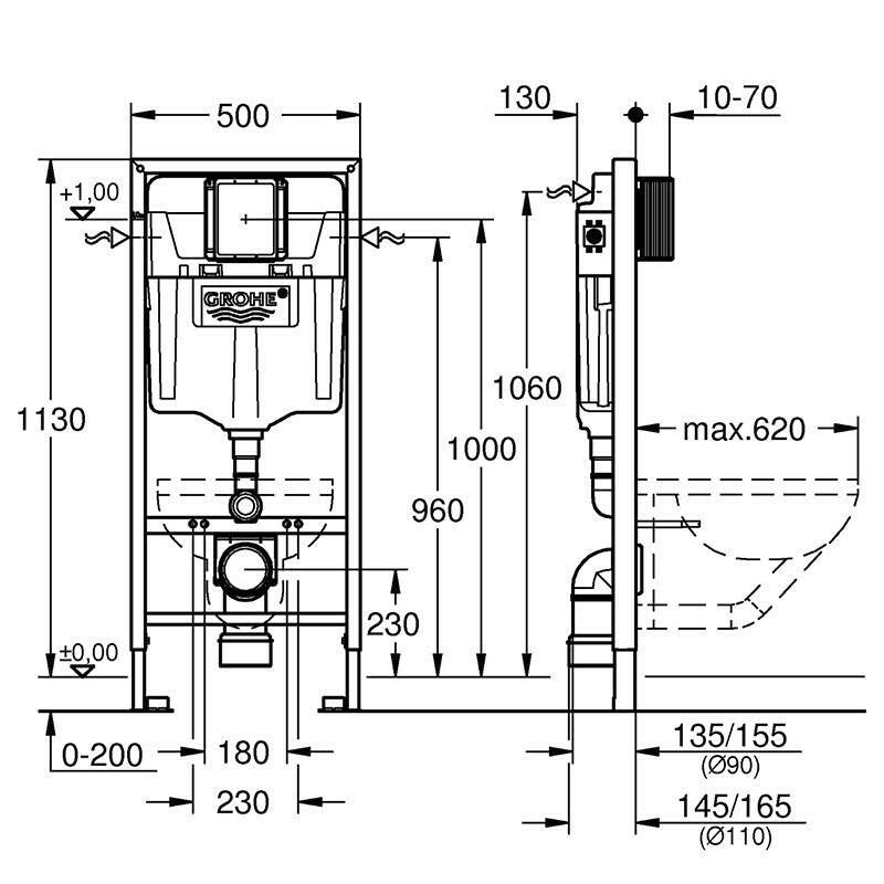 Grohe Rapid SL falsík mögötti Wc tartály keretes (38528001)-4