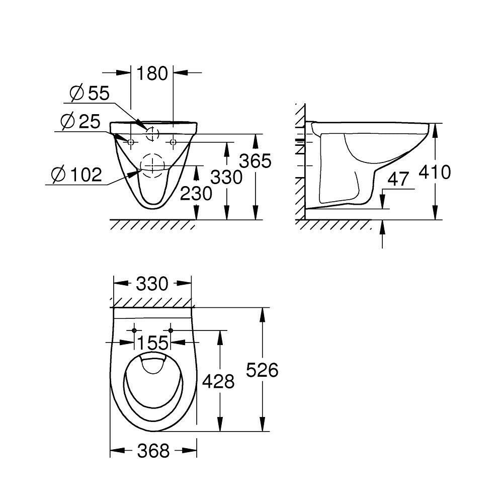 Grohe BauCeramic fali wc, mélyöblítésű ( 39491000 )