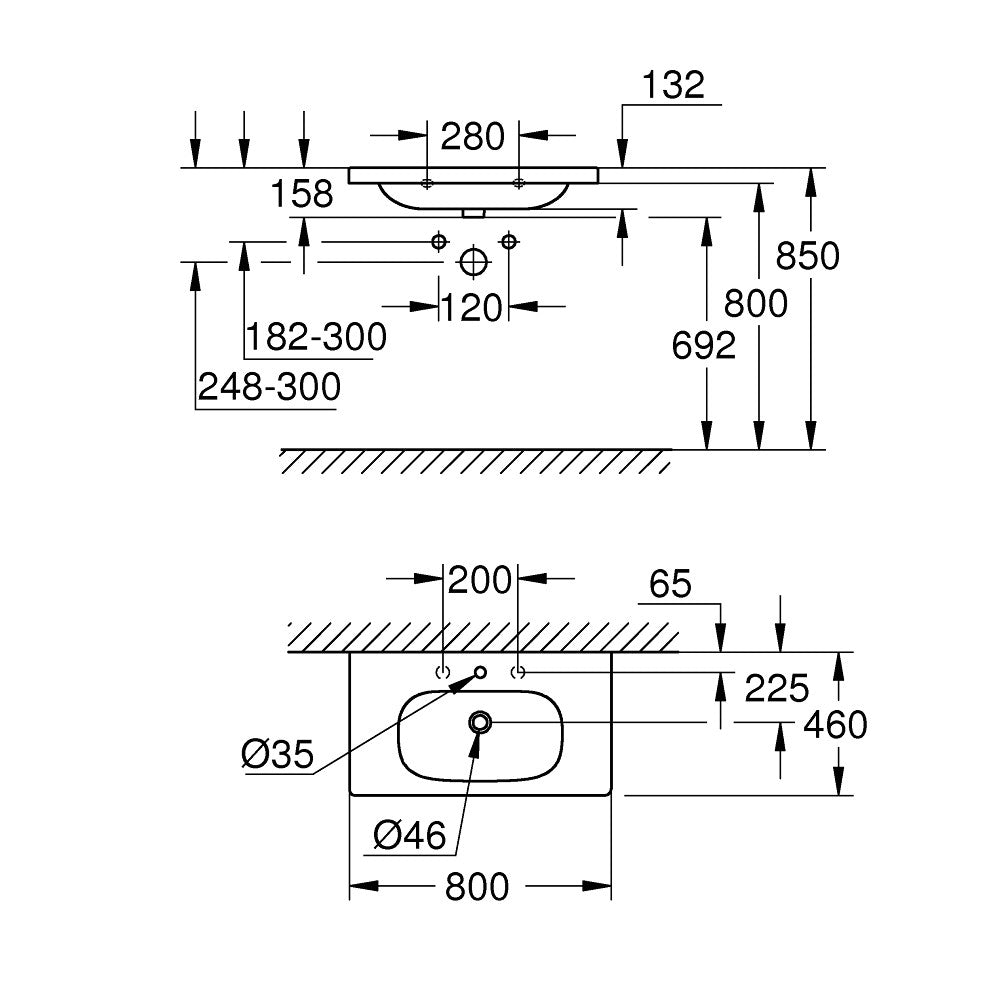 Grohe Euro Ceramic ráépíthető mosdókagyló 80 - kifutó-1