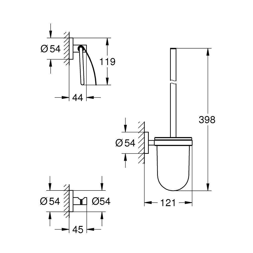 Grohe Essentials fürdőszobai kiegészítők szett 3 az 1 - ben