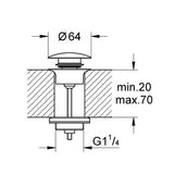 Grohe Click leeresztő szett nyomódugóval (push-open), szín: bársony fekete-1