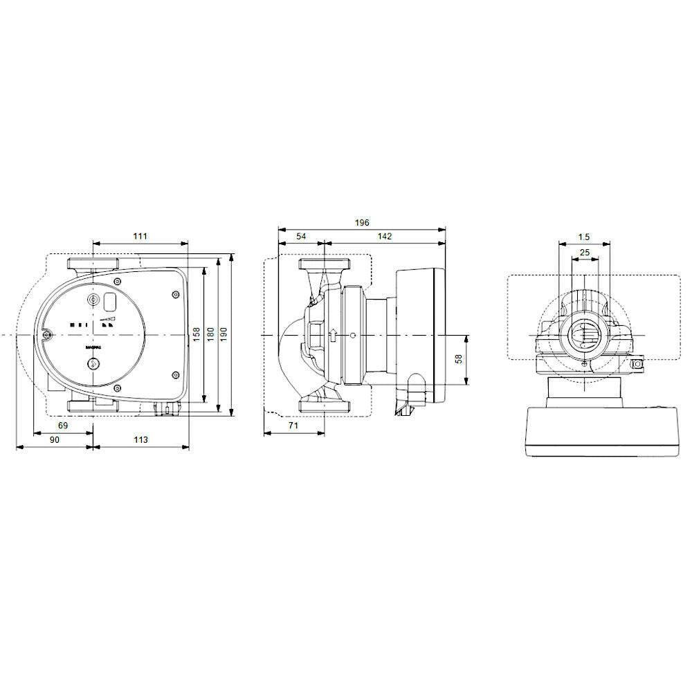 GRUNDFOS MAGNA1 25-100 180 1x230V PN10-1