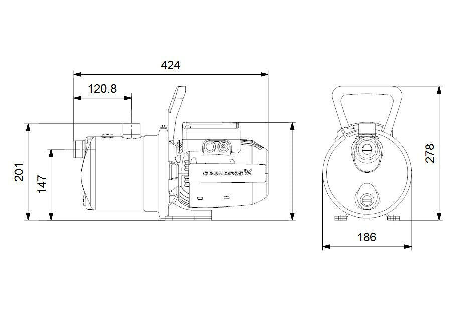 Grundfos JP 5-48 önfelszívó szivattyú 230V 5,4m3/h-2