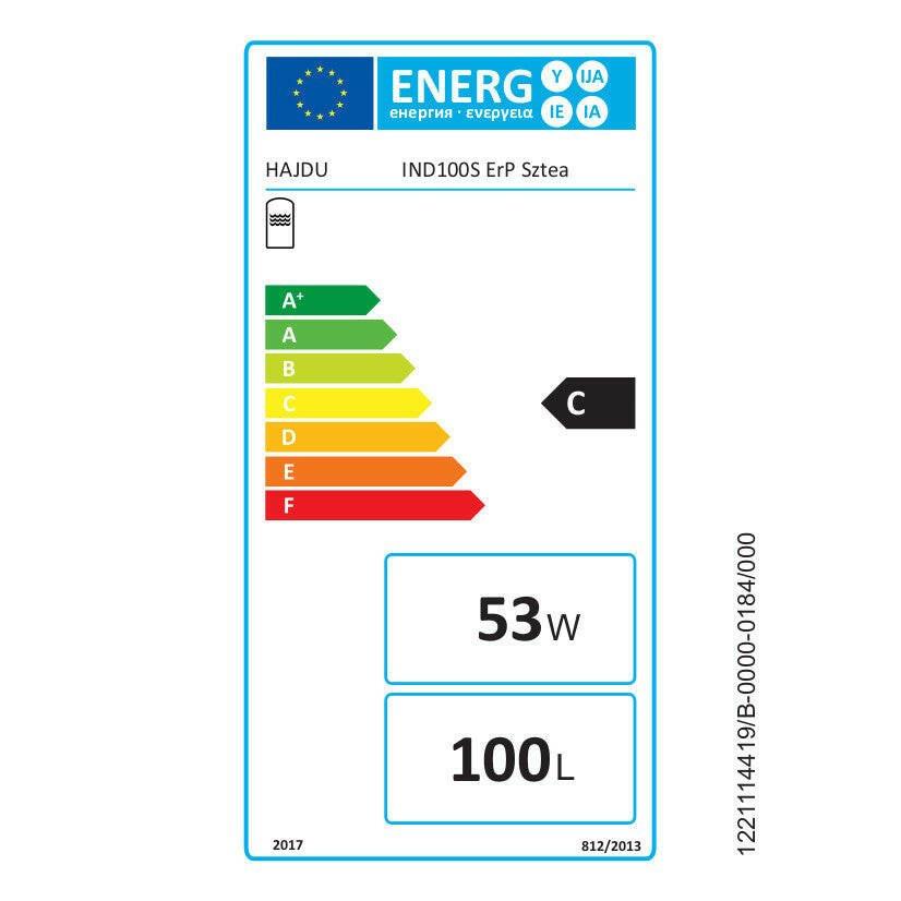 Hajdu IND 100S ErP indirekt fűtésű forróvíztároló álló, szteatitos, cirkulációs csonkkal (2141933113)