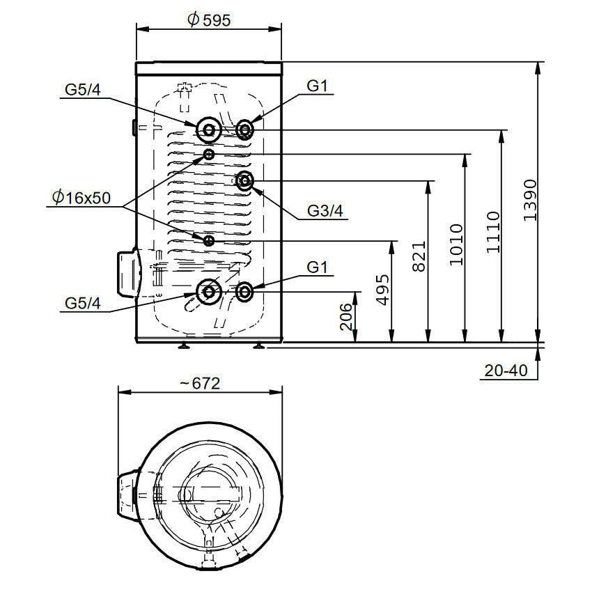 Hajdu STXL 160C HMV tároló hőszivattyús rendszerhez, nagy felületű hőcserélővel, 160 l. (2142215206)