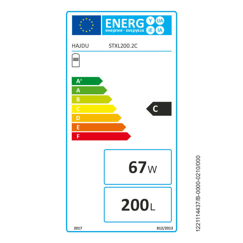 Hajdu STXL 200.2C HMV tároló hőszivattyús rendszerhez, nagy felületű hőcserélővel, 200 l.-1