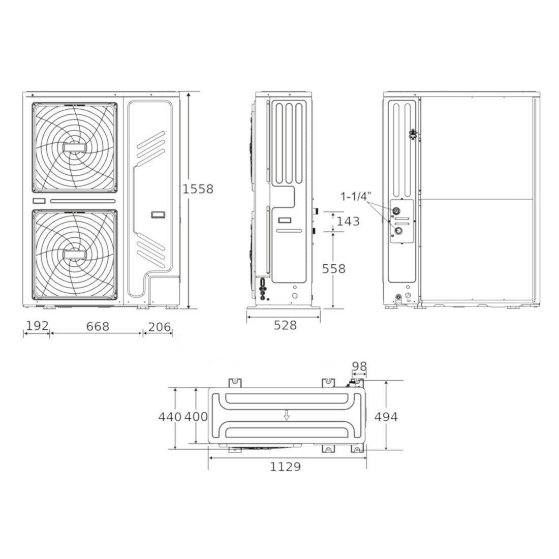 Hajdu HPAW - 22 levegő - víz fűtési/hűtési hőszivattyú 22 kW, 3 fázis, R32 (2239999612)