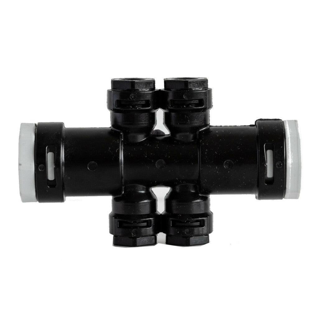 Hakatherm SkyFlow Push Alpex T - idom szűkített kereszt, dupla 20x2 - 10x1,3 szürke (TT - PKD2010G)