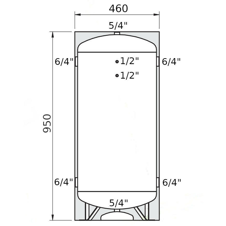 Heizer ACR-1 puffertároló szigeteléssel, glikolos vízre (-10°C +60°C), hőcserélő nélkül, 100l-1