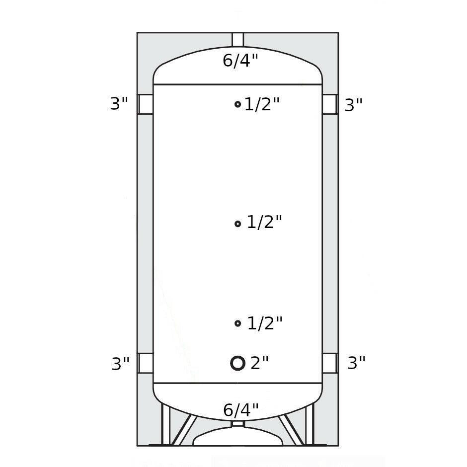 Heizer ACR - 8 - CH puffertároló folyadékhűtőhöz, szigetelés, ( - 10°C +90°C), hőcserélő nélkül, 800 l (ACRCH8)