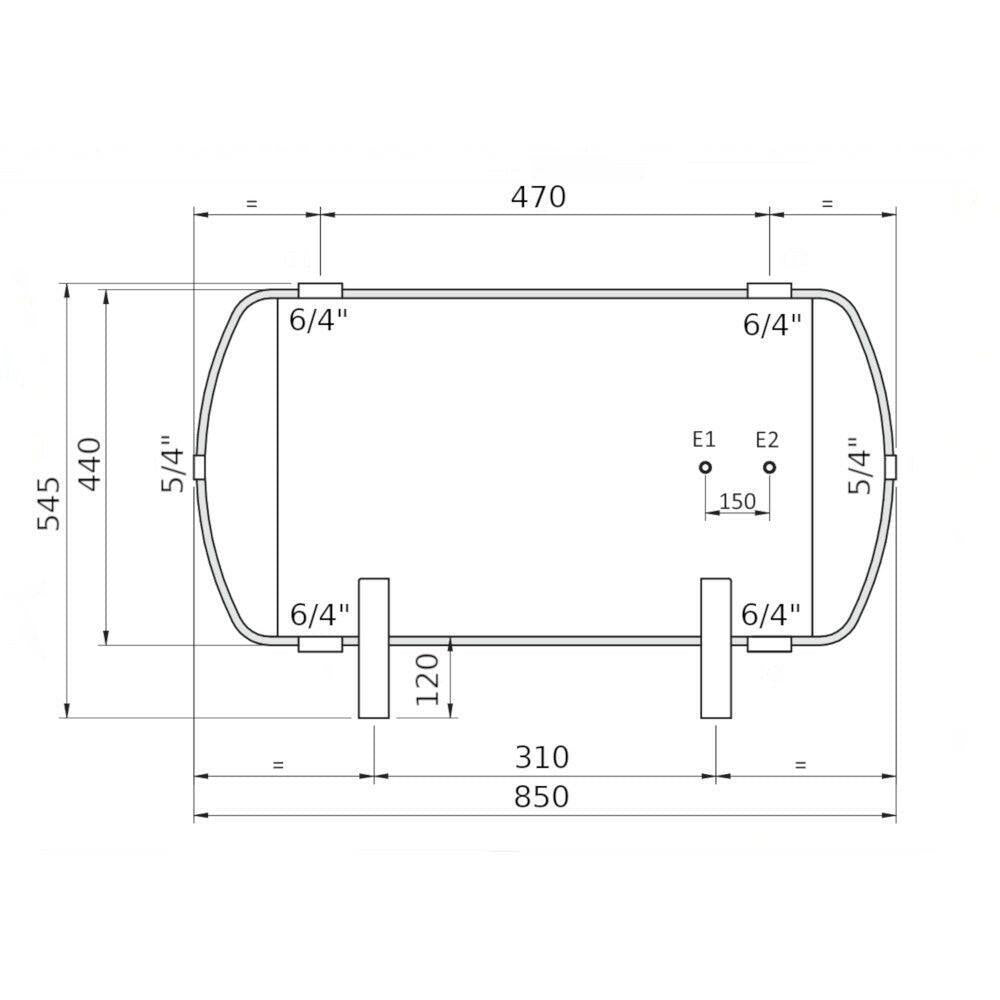 Heizer ARO - 1 puffertároló fekvő, szigetelés, tűzihorganyzott ( - 10°C +60°C), hőcserélő nélkül, 100l (ARO - 1)