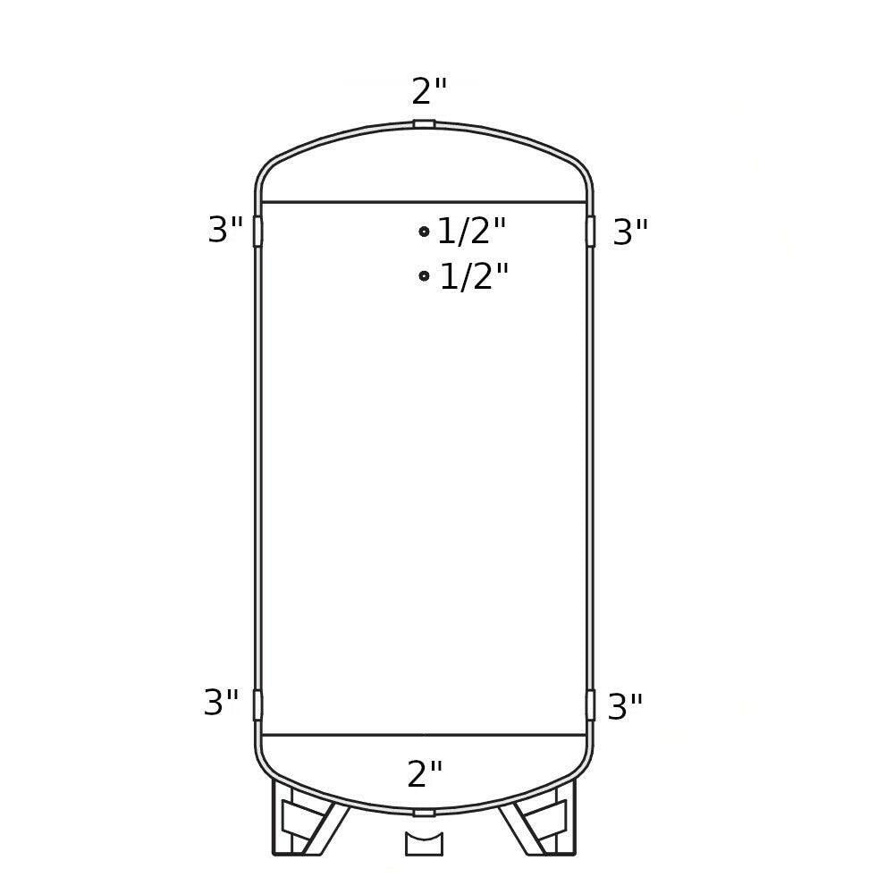 Heizer ARV - 15 puffertároló álló, szigetelés, tűzihorganyzott ( - 10°C +60°C), hőcserélő nélkül, 1500l (ARV15)