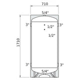 Heizer ARV-5 puffertároló álló, szigetelés, tűzihorganyzott (-10°C +60°C), hőcserélő nélkül, 500l-1