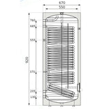 Heizer BSE-160 indirekt tároló hőszivattyúhoz álló,  fix szigetelés, 1 hőcserélő, 160l-2