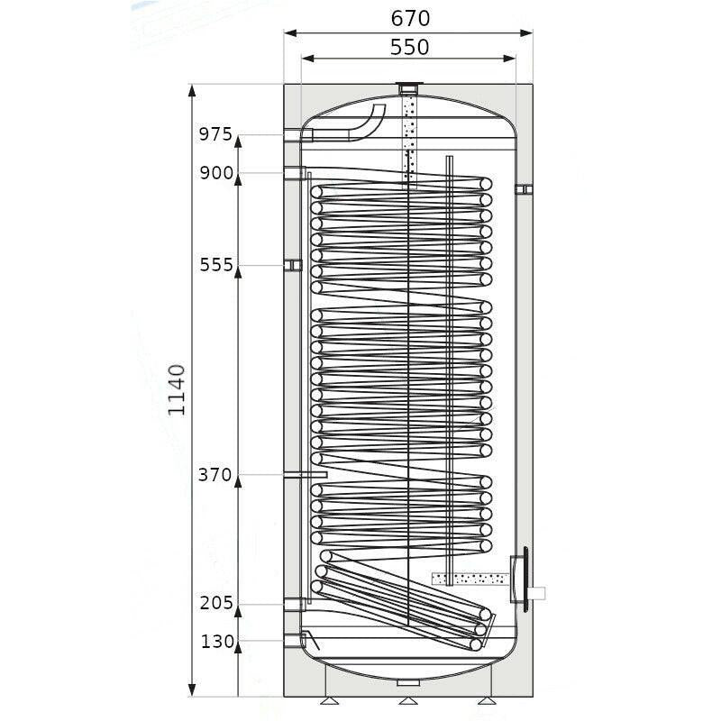 Heizer BSE - 200 indirekt tároló hőszivattyúhoz álló, fix szigetelés, 1 hőcserélő, 200l